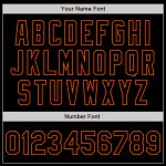 Custom Baseball Jersey with Personalized Name and Number - Black Steel Gray Splash Ink Orange Design Personalized Black Steel