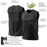 Custom Black Steel Gray Basketball Jersey for Men and Women - Throwback Style Personalized Black Steel Gray Throwback Basketball