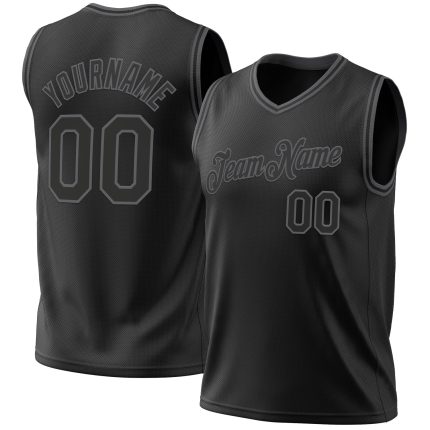 Custom Black Steel Gray Basketball Jersey for Men and Women - Throwback Style Personalized Black Steel Gray Throwback Basketball