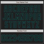 Custom 3D Abstract Network Baseball Jersey in Black Teal Design Personalized Black Teal 3D Abstract Network Baseball Jersey