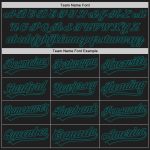 Personalized 3D Curve Lines Black Teal Baseball Jersey - Custom Mens Sports Apparel Personalized Black Teal 3D Curve Lines