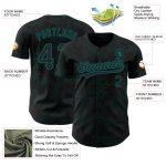 Personalized 3D Curve Lines Black Teal Baseball Jersey - Custom Mens Sports Apparel Personalized Black Teal 3D Curve Lines