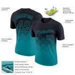 Personalized 3D Gradient Black Teal T-Shirt for Men and Women - Performance Activewear Personalized Black Teal 3D Gradient