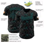 Custom Team Name & Number 3D Abstract Black Teal Pattern Baseball Jersey - Personalized Authentic Design Personalized Black