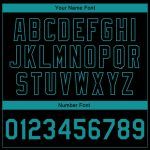 Custom Name and Number Varsity Bomber Jacket - Personalized Black Teal 3D Pattern Design Full-Snap Letterman Coat Personalized
