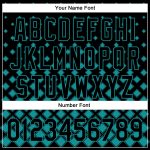 Custom Name and Number Authentic Baseball Jersey with Personalized Black Teal 3D Geometric Pattern Design Personalized Black