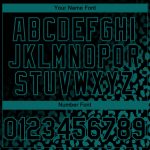 Custom Name and Number Leopard Print Baseball Jersey Black Teal 3D Pattern Fade Fashion Design Personalized Black Teal 3D