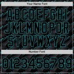 Custom Name and Number Personalized Black Teal Baseball Jersey with 3D Pattern Slant Lines Design Personalized Black Teal