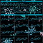 Custom Personalized Tropical Hawaii Palm Trees Basketball Jersey Black Teal 3D Pattern with Custom Name and Number Personalized