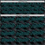 Personalized Black Teal 3D Baseball Jersey with Slant Lines Design Personalized Black Teal 3D Slant Lines Baseball Jersey