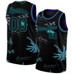 Personalized 3D Tropical Palm Trees Basketball Jersey Black Teal Design Personalized Black Teal 3D Tropical Hawaii Palm Trees