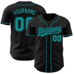 Personalized Black Teal Baseball Jersey for Men and Women - Custom Team Apparel Personalized Black Teal Baseball Jersey 2