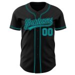 Personalized Black Teal Baseball Jersey for Men and Women - Custom Team Apparel Personalized Black Teal Baseball Jersey 2