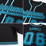 Personalized Black and Teal Baseball Jersey - Customizable Sports Apparel Personalized Black Teal Baseball Jersey