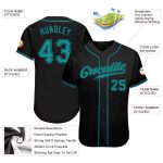 Personalized Black and Teal Baseball Jersey - Customizable Sports Apparel Personalized Black Teal Baseball Jersey