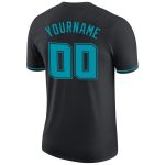 Personalized Teal Black Performance T-Shirt for Men and Women - Custom Activewear Personalized Black Teal-Black Performance