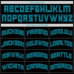Personalized Teal Black Baseball Jersey Shirt - Throwback Rib-Knit Design Personalized Black Teal-Black Throwback Rib-Knit