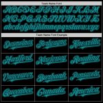 Personalized Black Teal Bomber Varsity Letterman Hoodie Jacket for Men Personalized Black Teal Bomber Full-Snap Varsity Letterman