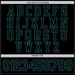Personalized Varsity Letterman Jacket Black Teal Full-Snap Bomber Style 2 Personalized Black Teal Bomber Full-Snap Varsity