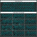 Black Teal Check 3D Tiger Bomber Varsity Letterman Jacket - Personalized Full-Snap Style Personalized Black Teal Check And