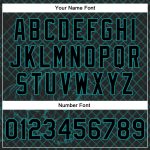 Black Teal Check 3D Tiger Bomber Varsity Letterman Jacket - Personalized Full-Snap Style Personalized Black Teal Check And