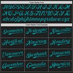 Personalized 3D Confetti Baseball Jersey in Black Teal and Gold Personalized Black Teal-Gold 3D Confetti Baseball Jersey