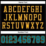 Custom Black Teal Gold Football Jersey with Personalized Name and Number - Authentic Team Gear Personalized Black Teal-Gold