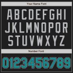 Personalized Baseball Jersey for Men in Black Teal-Gray Raglan Sleeves Personalized Black Teal-Gray Raglan Sleeves Baseball