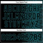 Personalized Black Teal Halftone 3D Varsity Letterman Bomber Jacket Full-Snap Personalized Black Teal Halftone 3D Bomber