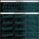 Personalized Black Teal Halftone 3D Varsity Letterman Bomber Jacket Full-Snap Personalized Black Teal Halftone 3D Bomber