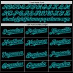 Personalized Black Teal Baseball Jersey - Throwback Mesh Style, Size 2 Personalized Black Teal Mesh Throwback Baseball Jersey