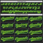 Custom Name Number Black Teal Neon Green Baseball Jersey - Personalized Authentic Team Jersey Personalized Black Teal-Neon