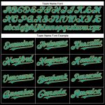 Custom Authentic Baseball Jersey with Personalized Name and Number - Black Teal and Old Gold Design Personalized Black Teal-Old