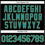 Custom Authentic Baseball Jersey with Personalized Name and Number - Black Teal and Old Gold Design Personalized Black Teal-Old