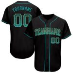 Custom Personalized Baseball Jersey with Name and Number in Black, Teal, and Old Gold - Drift Fashion Team Gear Personalized
