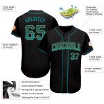 Custom Personalized Baseball Jersey with Name and Number in Black, Teal, and Old Gold - Drift Fashion Team Gear Personalized