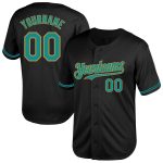 Customizable Baseball Jersey with Personalized Name & Number - Black Teal Old Gold Mesh Authentic Throwback Design Personalized
