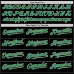 Customizable Baseball Jersey with Personalized Name & Number - Black Teal Old Gold Mesh Authentic Throwback Design Personalized
