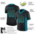 Personalized Custom Name Number Black Teal Gold Mesh Football Jersey - Drift Fashion Team Jersey Personalized Black Teal-Old
