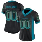 Personalized Custom Name Number Black Teal Gold Mesh Football Jersey - Drift Fashion Team Jersey Personalized Black Teal-Old