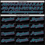 Custom Name Number Two Tone Hoodie Jacket Personalized Varsity Letterman Bomber Black Teal Pink Full-Snap Personalized Black