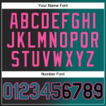 Personalized Fashion Baseball Jersey in Black Teal-Pink Gradient Design Personalized Black Teal-Pink Gradient Fashion Baseball