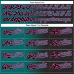 Personalized Fashion Baseball Jersey in Black Teal-Pink Gradient Design Personalized Black Teal-Pink Gradient Fashion Baseball