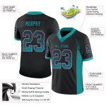 Custom Name and Number Personalized Football Jersey - Black Teal-Pink Mesh Drift Fashion Team Jersey Personalized Black Teal-Pink