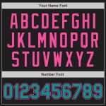Personalized Baseball Jersey - Black Teal-Pink Raglan Sleeves for Custom Style Personalized Black Teal-Pink Raglan Sleeves