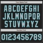 Personalized Teal Black Pinstripe Two-Button Unisex Softball Jersey Personalized Black Teal Pinstripe Gray Two-Button Unisex
