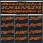 Personalized Unisex Softball Jersey - Black Teal Pinstripe Two-Button with Orange Accents Personalized Black Teal Pinstripe