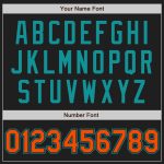 Custom Name Number Unisex Softball Jersey - Personalized Black Teal Pinstripe Two-Button Design Personalized Black Teal Pinstripe