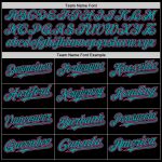 Custom Name Number Black Teal Pinstripe Sleeveless Baseball Jersey - Personalized Authentic Team Jersey Personalized Black