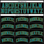 Personalized Basketball Jersey Black Teal Pinstripe Teal Gold Custom Design Personalized Black Teal Pinstripe Teal-Gold Basketball